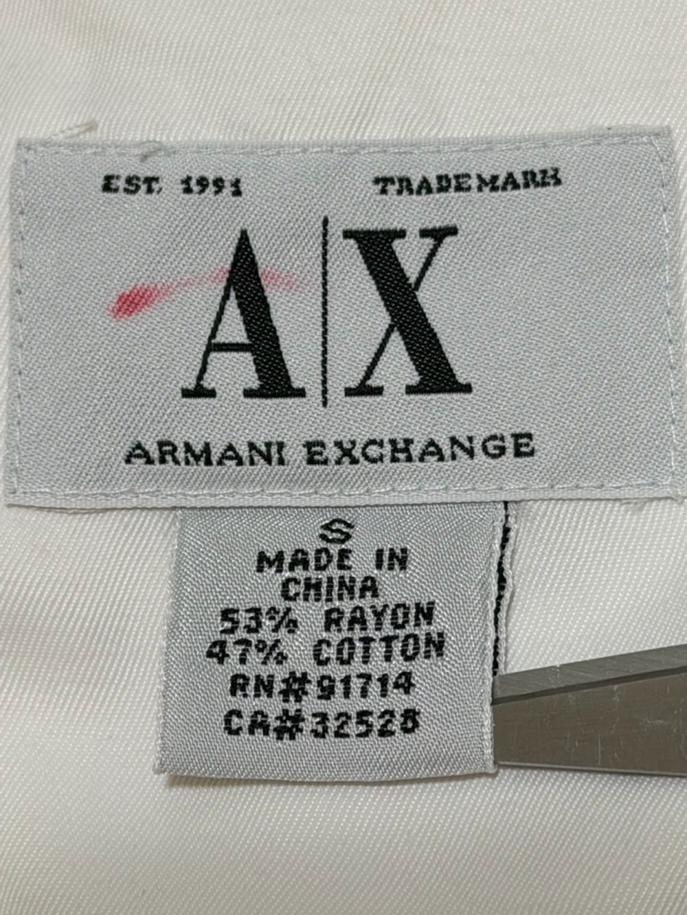 A/X ARMANI EXCHANGE Zip Up Logo Jacket‎ in White - Picture 10 of 11